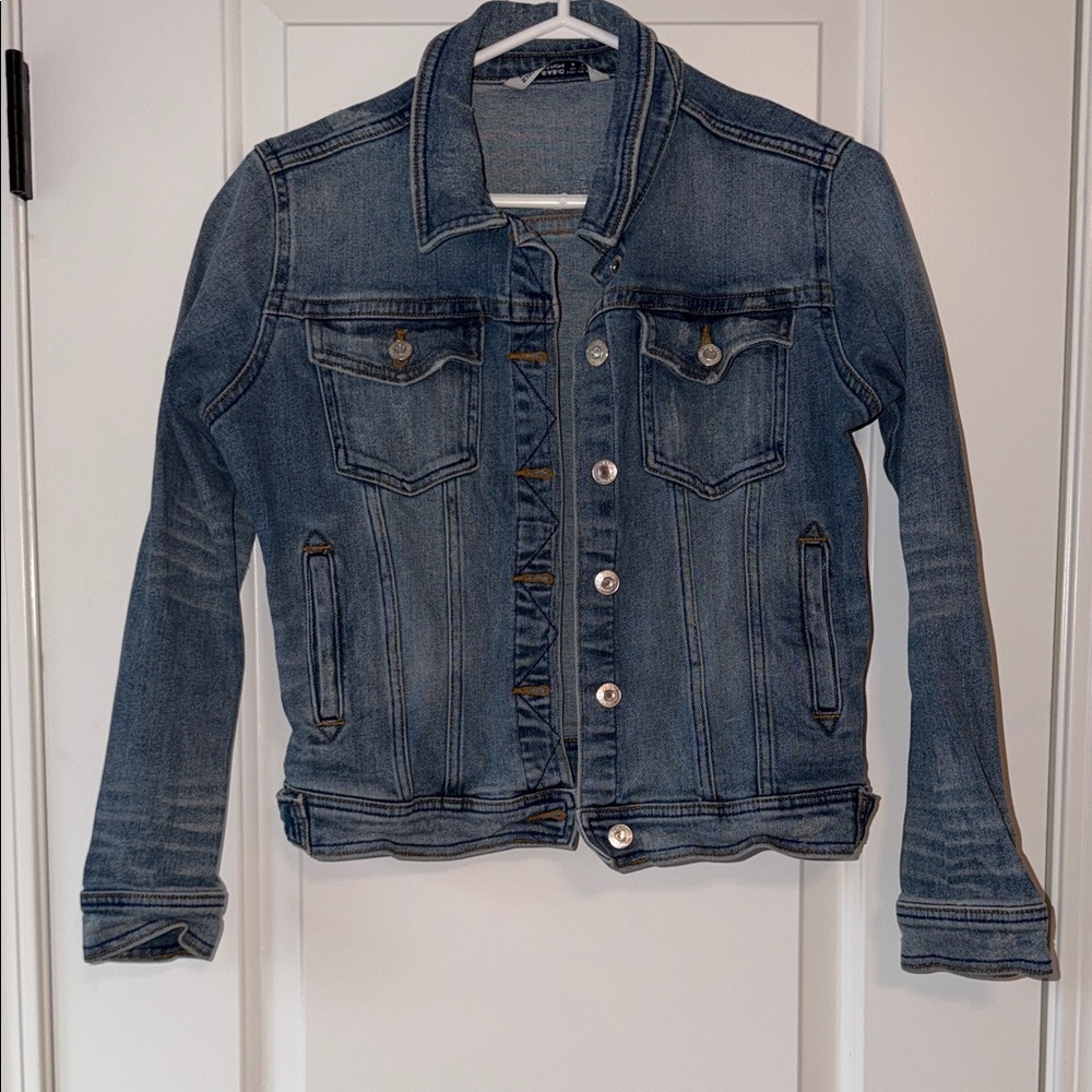 Zara Blue Denim Jacket - Faded Indigo Back View